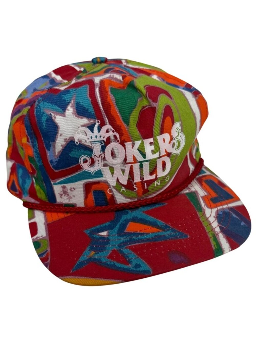 Vintage Jokers Wild Casino Colorful Snapback Hat By Cameo One Size Adjustable